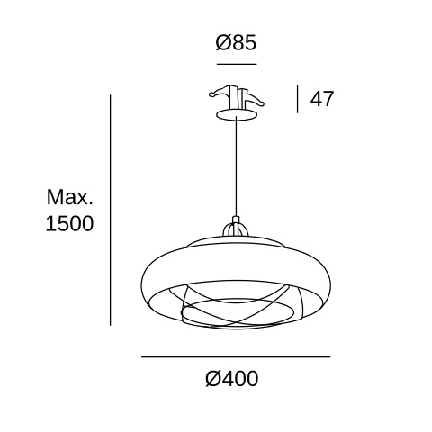 Подвесной светильник LEDS C4 Sugar, 00-5984-14-23, белый, 2700 K, 28.5 Вт
