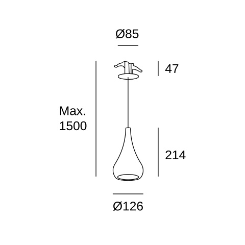 Подвесной светильник LEDS C4 Cherry B, 00-5996-60-60, черный, 3000 K, 10.2 Вт