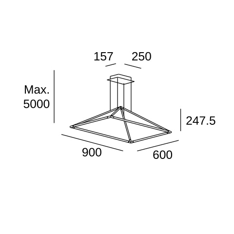 Подвесной светильник LEDS C4 Tubs, 00-6001-05-M1, черный, 3000 K, 41 Вт