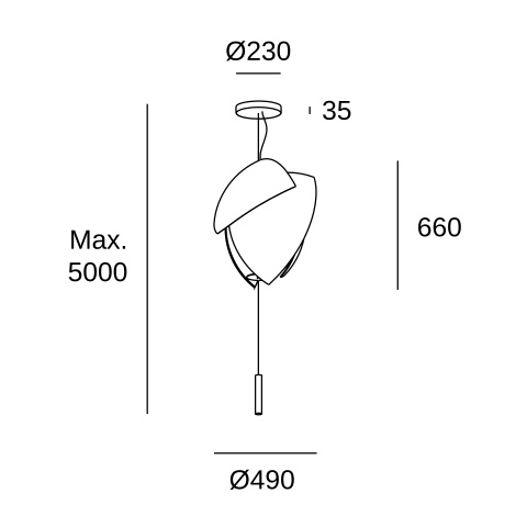 Подвесной светильник LEDS C4 Voiles Small Surface, 00-6307-21-14, хром, 3000 K, 36 Вт