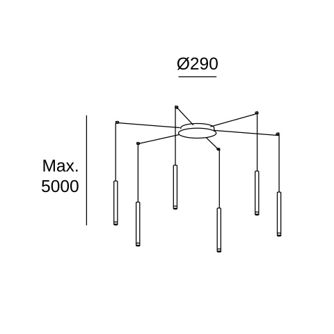 Подвесной светильник LEDS C4 Candle 6 Bodies, 00-6662-14-27, белый, 2700 K, 22.6 Вт