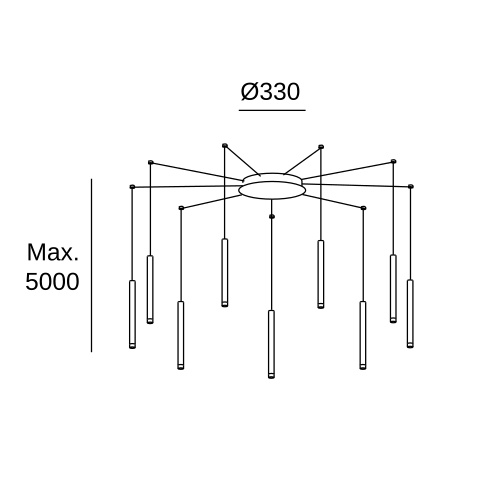 Подвесной светильник LEDS C4 Candle 9 Bodies, 00-6665-14-27, белый, 2700 K, 33.2 Вт