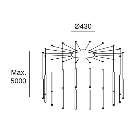 Подвесная люстра LEDS C4 Candle 18 Bodies, 00-6667-14-60, белый, 2700 K, 60.2 Вт
