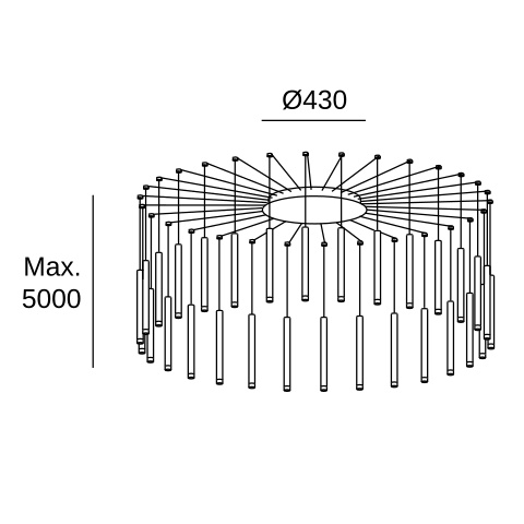Подвесная система LEDS C4 Candle 30 Bodies, 00-6669-14-60, белый, 2700 K, 109.4 Вт