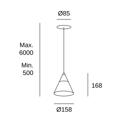 Подвесной светильник LEDS C4 Veneto 1 Body, 00-7591-14-DO, белый, 2700 K, 9.1 Вт