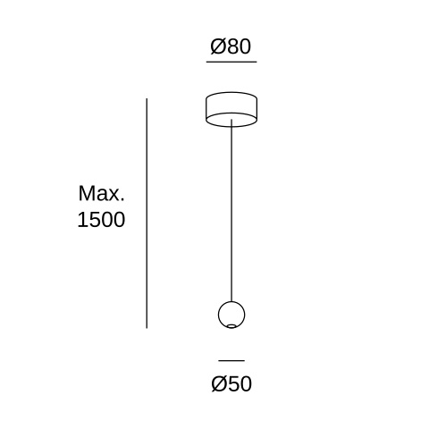 Подвесной светильник LEDS C4 Punto Single Surface, 00-7898-05-05, черный, 3000 K, 6.5 Вт