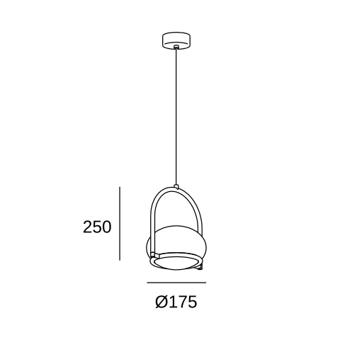 Подвесной светильник LEDS C4 Coco Single, 00-7984-05-M1, черный, 9 Вт
