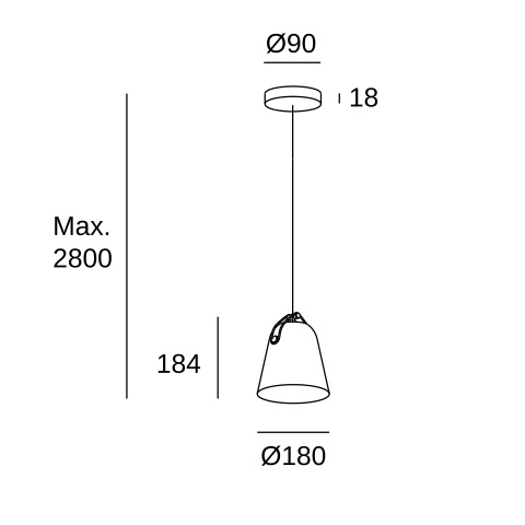 Подвесной светильник LEDS C4 Napa Small, 00-7992-05-DN, черный, 15 Вт