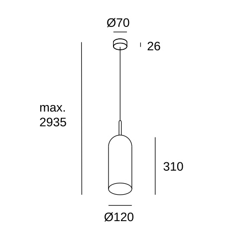 Подвесной светильник LEDS C4 Glam, 00-8107-DN-14, матовый золотой, 9 Вт
