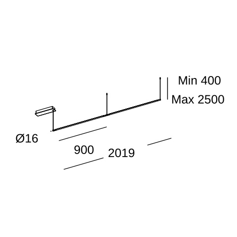 Подвесной светильник LEDS C4 Tubs Modular Lineal Double, 00-8250-05-M1, черный, 3000 K, 51.1 Вт