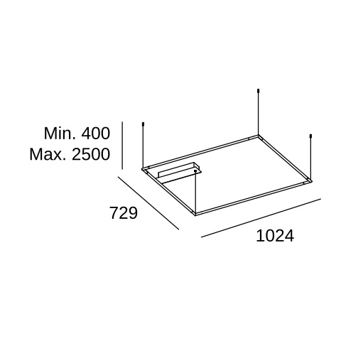 Подвесной светильник LEDS C4 Tubs Modular Horizontal Rectangular, 00-8259-05-M1, черный, 3000 K, 83.5 Вт