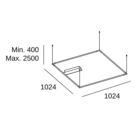 Подвесной светильник LEDS C4 Tubs Modular Horizontal Square, 00-8294-05-M1, черный, 3000 K, 97 Вт