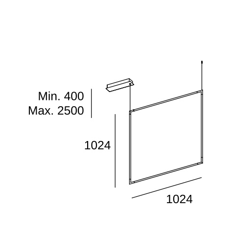 Подвесной светильник LEDS C4 Tubs Modular Vertical Square, 00-8297-05-M1, черный, 3000 K, 97 Вт