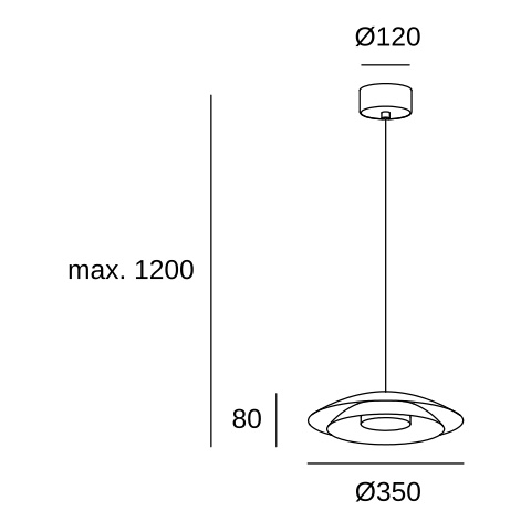 Подвесной светильник LEDS C4 Noway Small, 00-8393-05-05, черный, SW 2700-3000-4000 K, 18.5 Вт