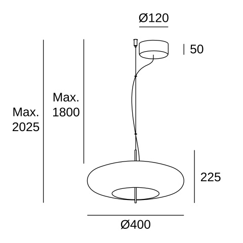 Подвесной светильник LEDS C4 Plat Surface, 00-8403-05-12, черный, SW 2700-3000-4000 K, 13 Вт