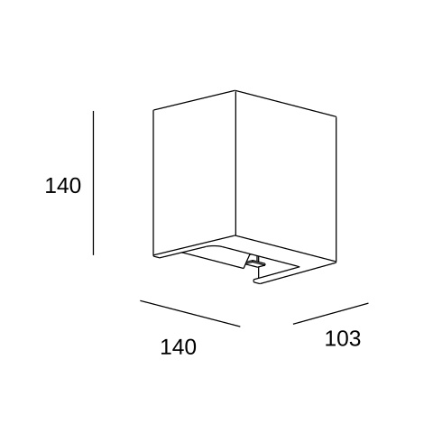 Настенный встраиваемый светильник LEDS C4 Prime Square, 05-5956-Z5-Z5, городской серый, 3000 K, 40 Вт