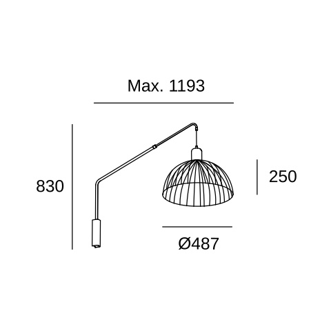 Настенный светильник LEDS C4 Contrast, 05-6414-DC-F5, Cement, 15 Вт