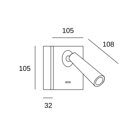 Настенная лампа LEDS C4 Gamma Mix Match Square, 05-6420-DN-14, матовый золотой, 2700 K, 3.1 Вт