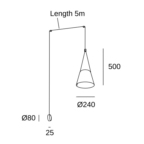 Подвесной светильник LEDS C4 Attic Conic Shape, 05-7389-05-DL, золотой, 15 Вт