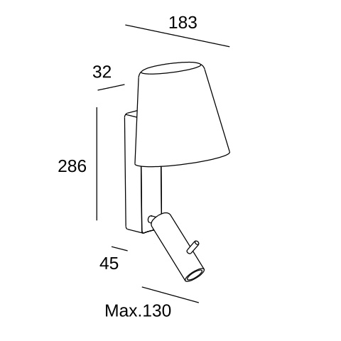 Настенный светильник LEDS C4 Read Me, 05-7587-81-M3, Satin никель, 3000 K, 6.5 Вт