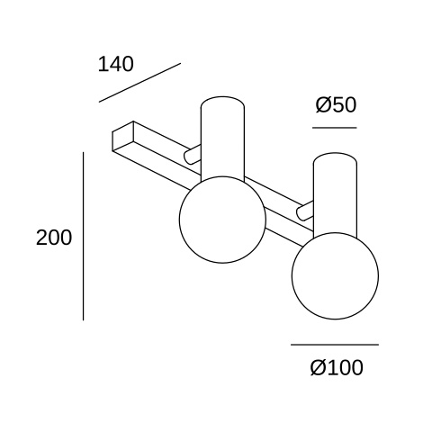 Настенный светильник LEDS C4 Mist Double, 05-8338-21-F9, хром, 18 Вт