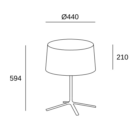 Настольная лампа LEDS C4 Hall, 10-1940-05-H13W, 45 Вт