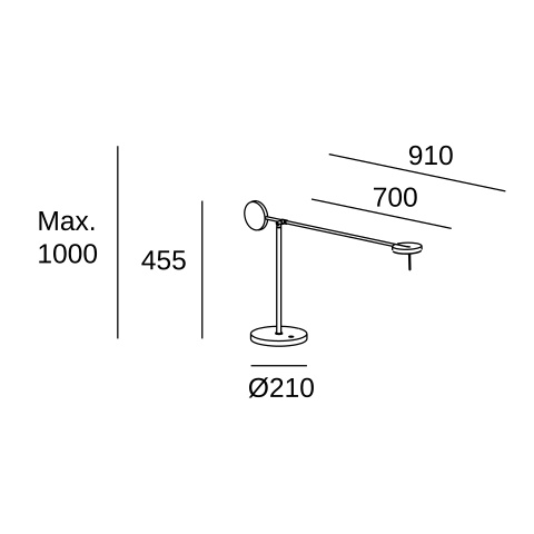 Настольная лампа LEDS C4 Invisible, 10-5693-05-05, черный, 3000 K, 11.2 Вт