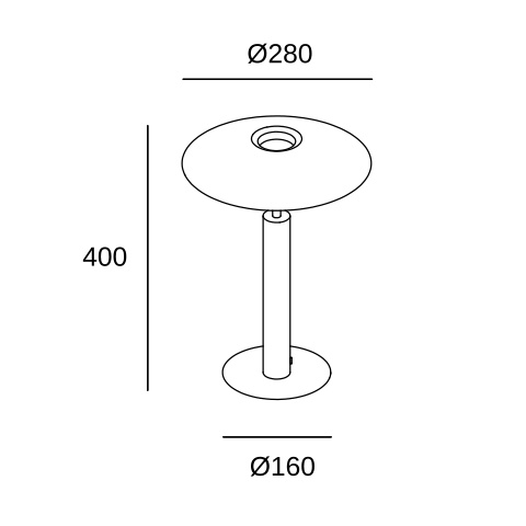 Настольная лампа LEDS C4 H, 10-7742-DN-DN, матовый золотой, 2700 K, 16.3 Вт