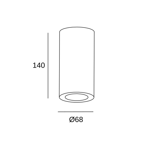 Потолочный накладной светильник LEDS C4 Pipe Single, 15-0073-05-23, черный, 8 Вт