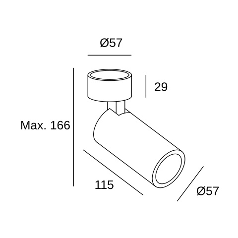 Настенно потолочный светильник LEDS C4 Simply 1 Body, 15-7982-05-05, черный, 8 Вт