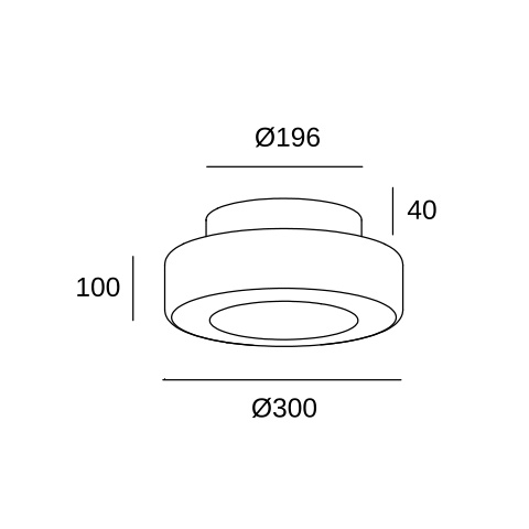 Потолочный накладной светильник LEDS C4 Strata, 15-8457-05-12, черный, 44 Вт