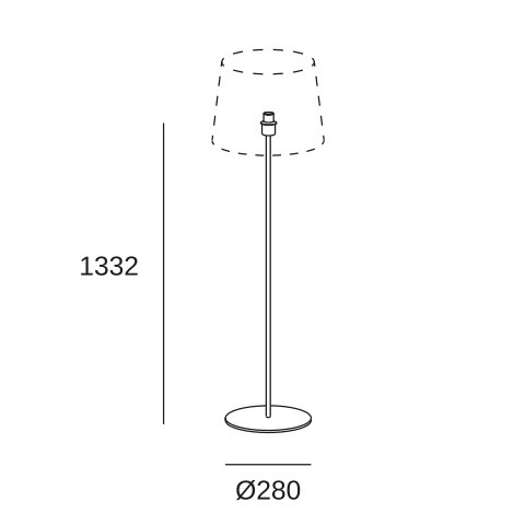 Торшер LEDS C4 Metrica Round, 25-4759-81-82, Satin никель, 15 Вт