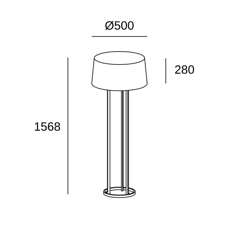 Торшер LEDS C4 Premium, 25-5076-06-H13W, 45 Вт