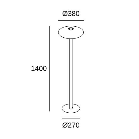 Торшер LEDS C4 H, 25-7742-DN-DN, матовый золотой, 2700 K, 16.3 Вт