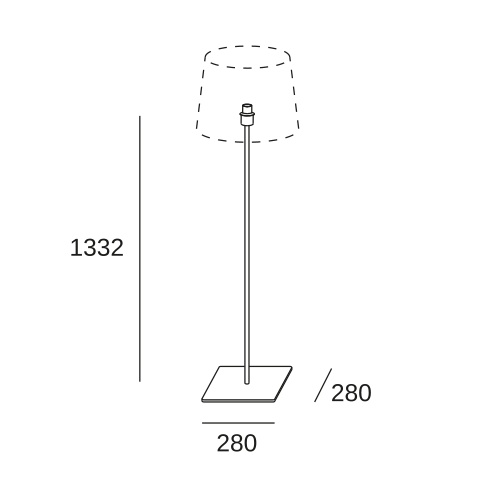 Торшер LEDS C4 Metrica Square, 25-8350-05-82, черный, 15 Вт