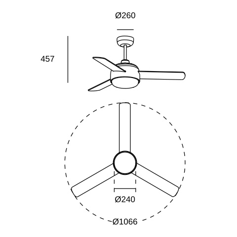 Люстра-вентилятор LEDS C4 Klar, 30-4864-16-F9, Off белый, 30 Вт