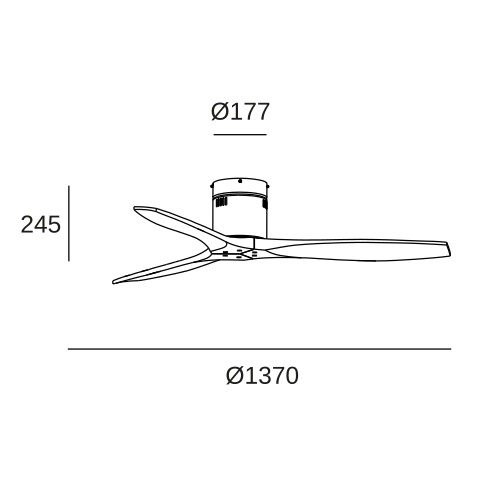 Люстра-вентилятор LEDS C4 Stem, 30-5377-81-92, Satin никель