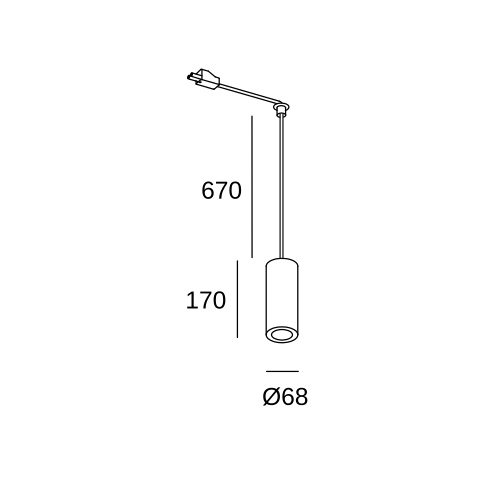 Подвесной светильник LEDS C4 Pipe for Deltatrack, 71-8475-DL-DL, золотой, 8 Вт