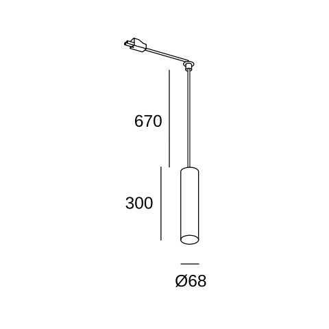 Подвесной светильник LEDS C4 Pipe for Deltatrack, 71-8477-DL-DL, золотой, 8 Вт