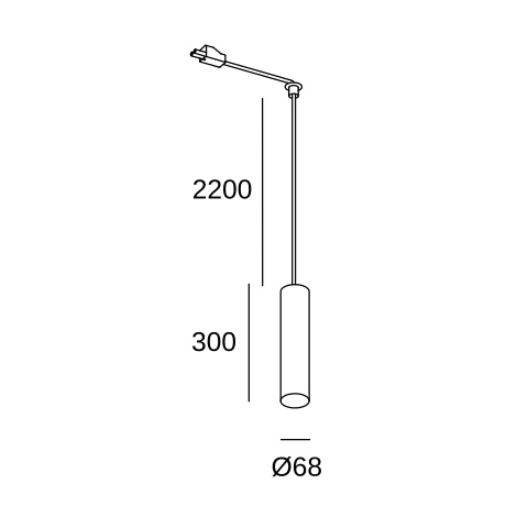 Подвесной светильник LEDS C4 Pipe for Deltatrack, 71-8478-DL-DL, золотой, 8 Вт