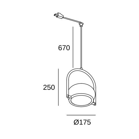 Подвесной светильник LEDS C4 Coco Single for Deltatrack, 71-8487-05-M1, черный, 9 Вт