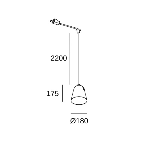 Подвесной светильник LEDS C4 Napa Small for Deltatrack, 71-8490-05-05, черный, 15 Вт