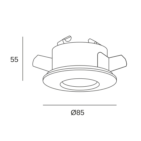 Встраиваемый потолочный светильник LEDS C4 Split, 90-7682-81-81, Satin никель, 5 Вт