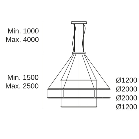 Подвесная люстра LEDS C4 Circular Inward 4 Rings, CD4I-00A9AZDU14, белый, 2400 K, 340.5 Вт