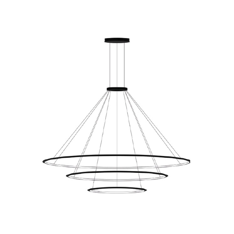 Подвесная люстра LEDS C4 Circular Outward 3 Rings, CF4H-00A9AZRU05, черный, 2400 K, 227.5 Вт