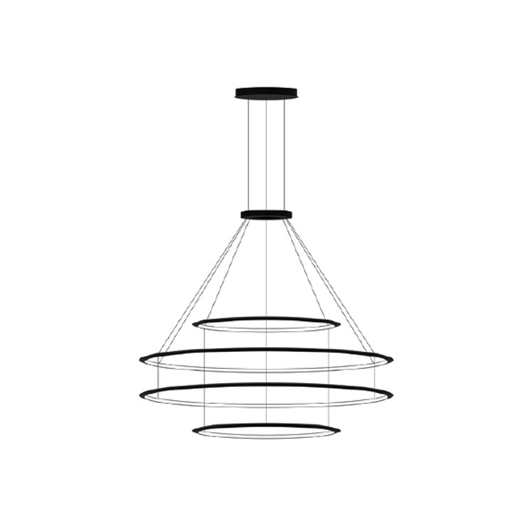 Подвесная люстра LEDS C4 Circular Outward 4 Rings, CF4J-00W9AZOU14, белый, 3000 K, 211.9 Вт