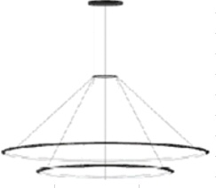 Подвесная люстра LEDS C4 Circular Outward 2 Rings, CF4M-00A9AZOU05, черный, 2400 K, 116 Вт