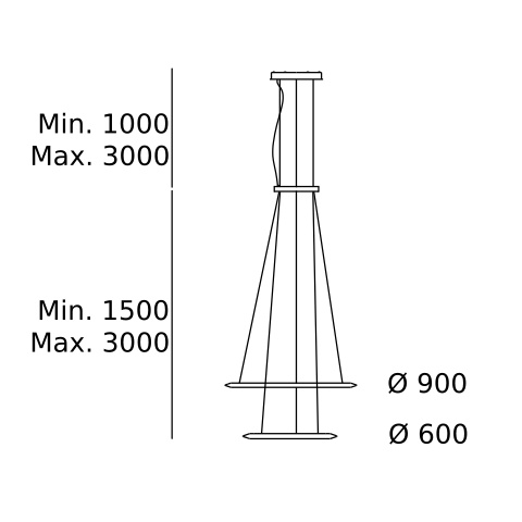 Подвесной кольцевой светильник LEDS C4 Circular Outward 2 Rings, CF4N-00A9AZOUEF, золотой, 2400 K, 83 Вт