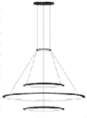 Подвесной светильник LEDS C4 Circular Outward 3 Rings, CF4O-00X9AZDU05, черный, 4000 K, 223 Вт