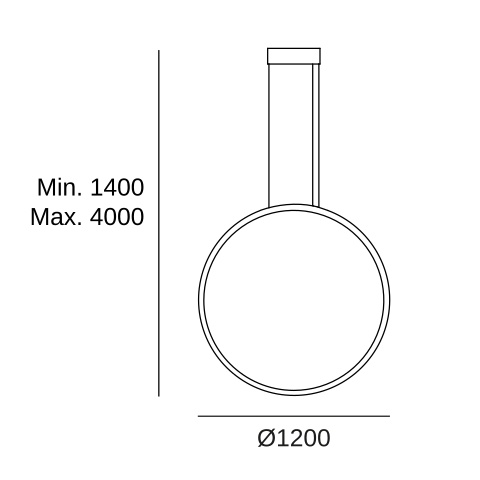 Подвесной кольцевой светильник LEDS C4 Circular Vertical Inward Surface, CV4B-00V9AZOU14, белый, 2700 K, 70 Вт